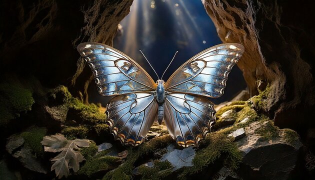 a beautiful butterfly in the mountains