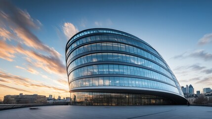 Obraz premium City Hall London at Sunrise: A Stunning Architectural Masterpiece