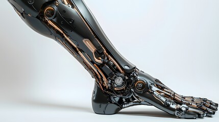 Innovative bionic foot prosthesis designed for mobility and functionality. Generative AI.