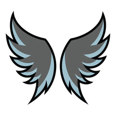 Naklejka premium angel wings of a vector silhouette