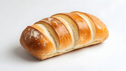 Golden Brown Crusty Loaf of Bread Sliced