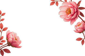 A decorative peony flower arrangement, shiny and festive, isolated on a white background. PNG transparent.
