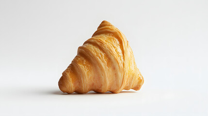 Golden Brown Croissant Isolated On White Background