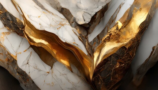 Marble wall, gold, white, gray, and black
