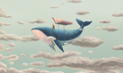 Book, education, and reading concept. imagination of child. fantasyart. surreal artwork. conceptual illustration. © Jorm Sangsorn