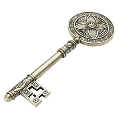 Ornate Antique Key Against transparent Background