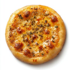 Freshly Baked Herb Infused Flatbread with Golden Cheese and Crispy Edges, Perfectly Seasoned for a Delicious Flavor Experience