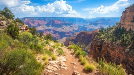 Naklejka premium Hiking trails lead to breathtaking views.