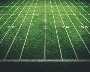 High-Resolution Diagram of a Football Field Showing Markings and Yard Lines for Sports Analysis and Training Purposes