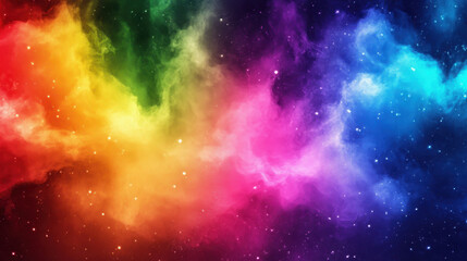 Vivid rainbow nebula in deep outer space