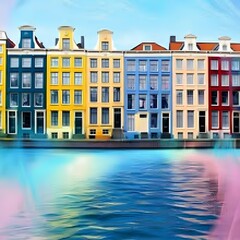 houses on the river generative Al