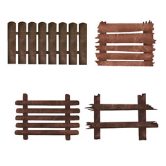 Rustic Wooden Fence Illustration