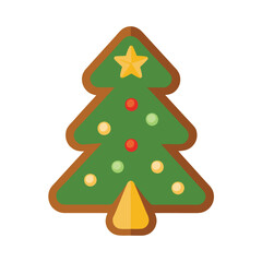 Gingerbread Cookie Christmas Tree - Vector, Clipart & Line Art Design for Christmas Graphics.eps