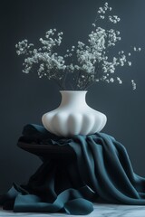Elegant White Flowers in a Modern Vase