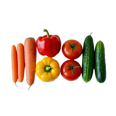 Colorful Vegetable Medley on transparent background