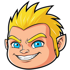 Vector Illustration of Barbarian Head with Simple Illustration Available for Badge