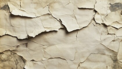 Grunge Texture Aged Cracked and Torn Beige Paper Background