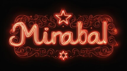 A vibrant neon sign displaying the name "Minabal". Ideal for personalized gifts, room decor, or social media profile pictures.