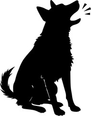 Dog barking black vector icon isolated on a transparent background.