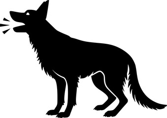 Dog barking black vector icon isolated on a transparent background.