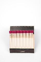 small red head matchbox on white background