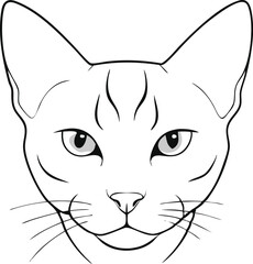 cat head silhouette vector illustration