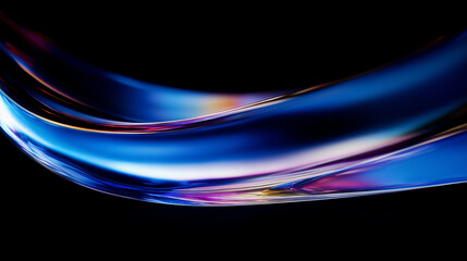 Abstract minimalist design, colorful glass shape, 3d render