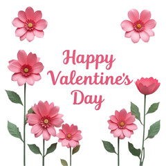 Naklejka premium Watercolor valentine's day background with pink roses