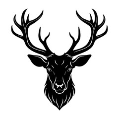 Elk Head Silhouette vector illustration
