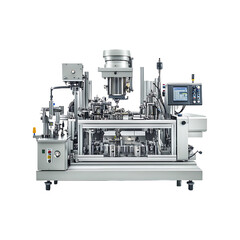 Automatic Tube Filling Machine isolated transparent background. High quality sharp and vivid image.