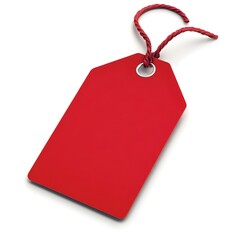 Blank Red tag isolated on white background. labeling for product