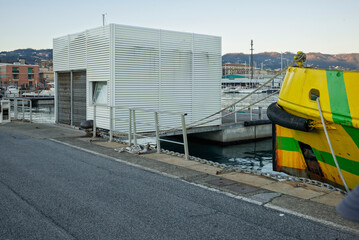 Naklejka premium View of La Spezia harbour, one of the most important Italian mercantile ports in Italy, Europe
