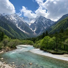 Great nature scenery in Slovenian Alps. Incredible summer landscape on Jasna lake. Triglav national park. Kranjska Gora, Slovenia. Mountain lake Jasna in