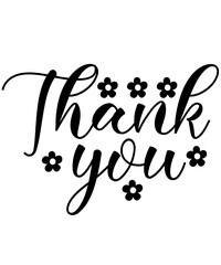 Thank you typography design on plain white transparent isolated background for card, shirt, hoodie, sweatshirt, apparel, tag, mug, icon, poster or badge