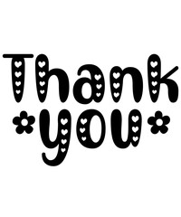 Thank you typography design on plain white transparent isolated background for card, shirt, hoodie, sweatshirt, apparel, tag, mug, icon, poster or badge