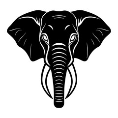Elephant Head Silhouette vector illustration