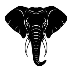 Elephant Head Silhouette vector illustration