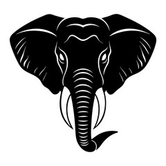 Elephant Head Silhouette vector illustration