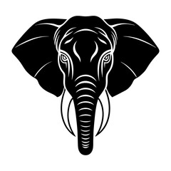 Elephant Head Silhouette vector illustration