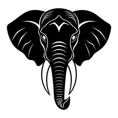 Elephant Head Silhouette vector illustration