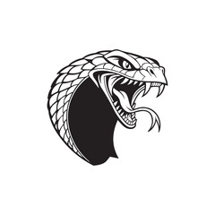 Rattlesnake coiled up silhouette vector art black color design and solid white background