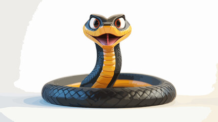 Fototapeta premium Colorful Cartoon Cobra Snake Vector Illustration for Design Projects