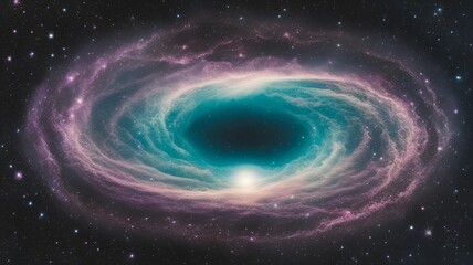 Obraz premium Mystical cosmic vortex with spectacular colors and stars in deep space