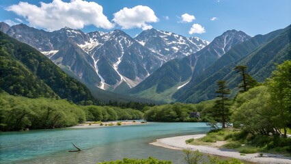 Great nature scenery in Slovenian Alps. Incredible summer landscape on Jasna lake. Triglav national park. Kranjska Gora, Slovenia. Mountain lake Jasna in