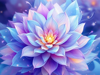 Obraz premium Vibrant Blue Lotus Flower with Magical Glow