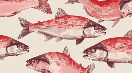 salmon pattern seamless wallpaper