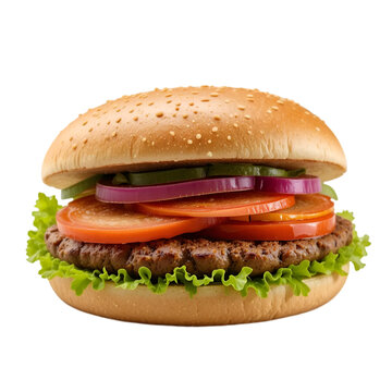 Mouthwatering hamburger with tomato cheese and beef patty