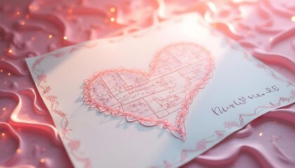 Romantic mathematical love letter design.