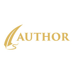 author flat minimalist logo design