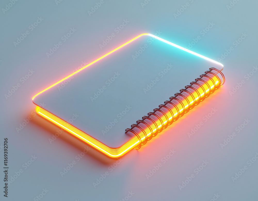 Wall mural Neon Spiral Notebook